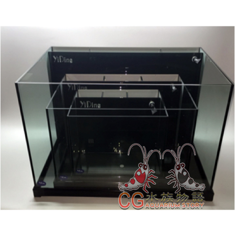 YiDing Crystal Glass Tank with back filter W60×D40×H38 cm